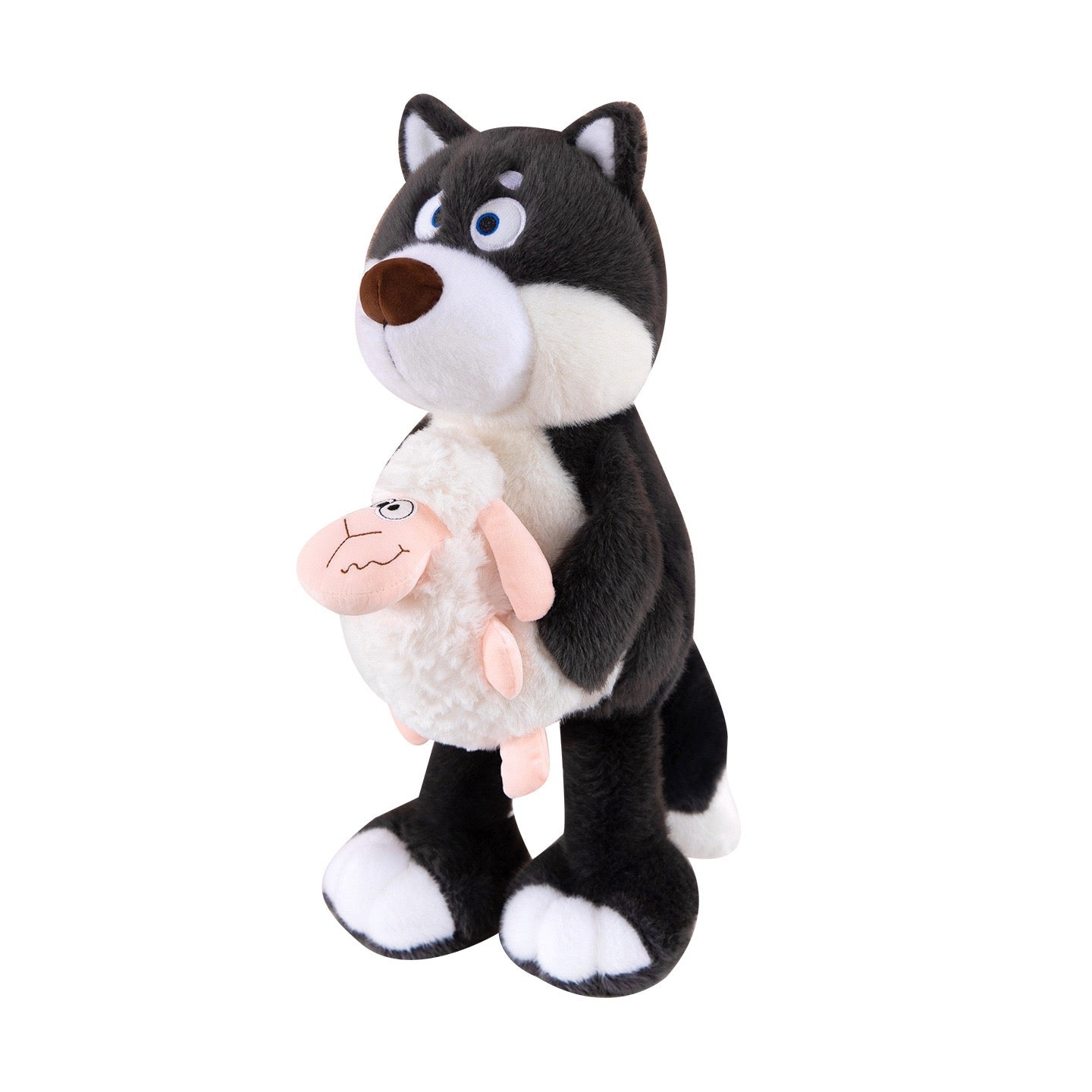 Curious Grey Wolf Plush