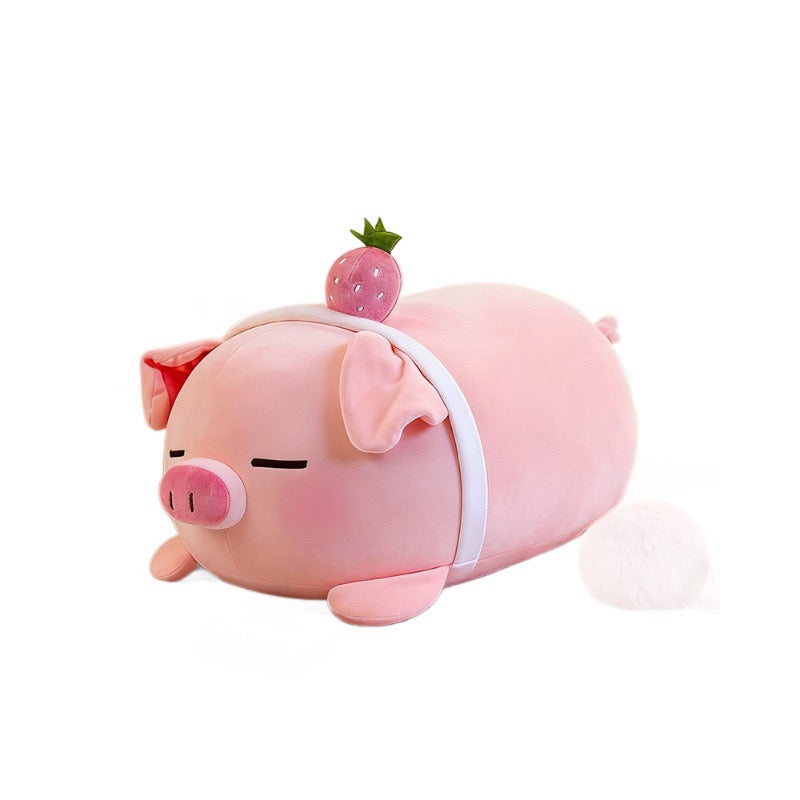 Strawberry Piggy Cuddle Pillow