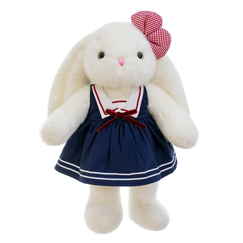 Navy Overalls Bunny Desk Plush