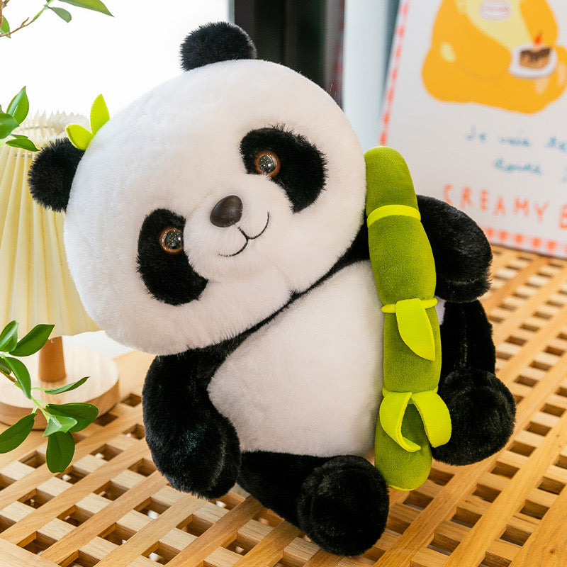 Adorable Bamboo Tube Panda Plush