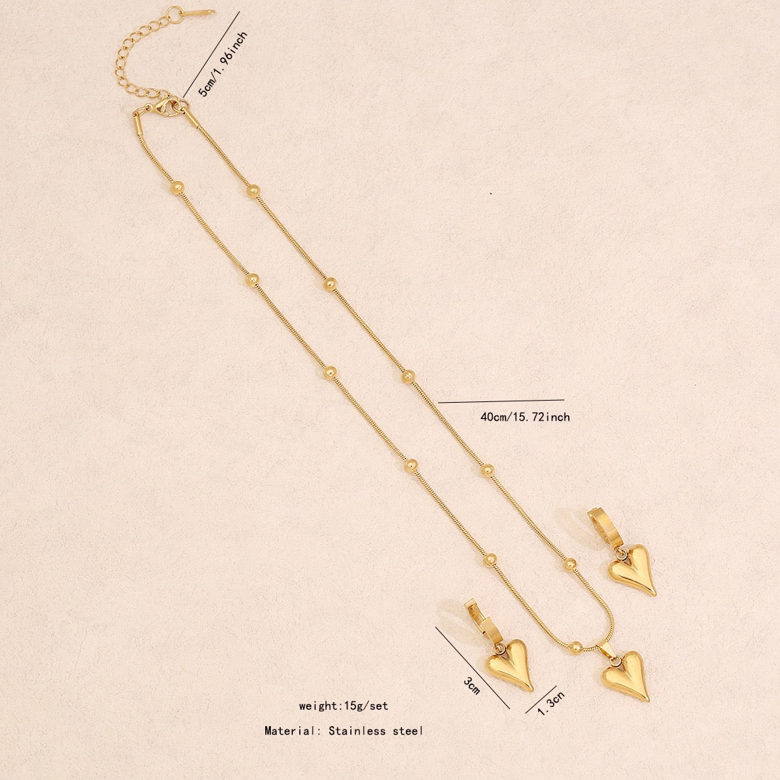 Heart Pendant Titanium Steel Necklace