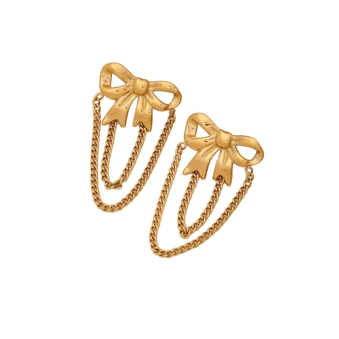 Bow Heart Flower Tassel Earrings