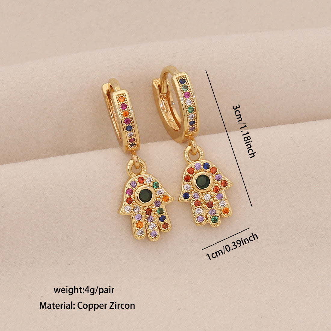 Star & Moon Earrings with Rainbow Cherry Studs