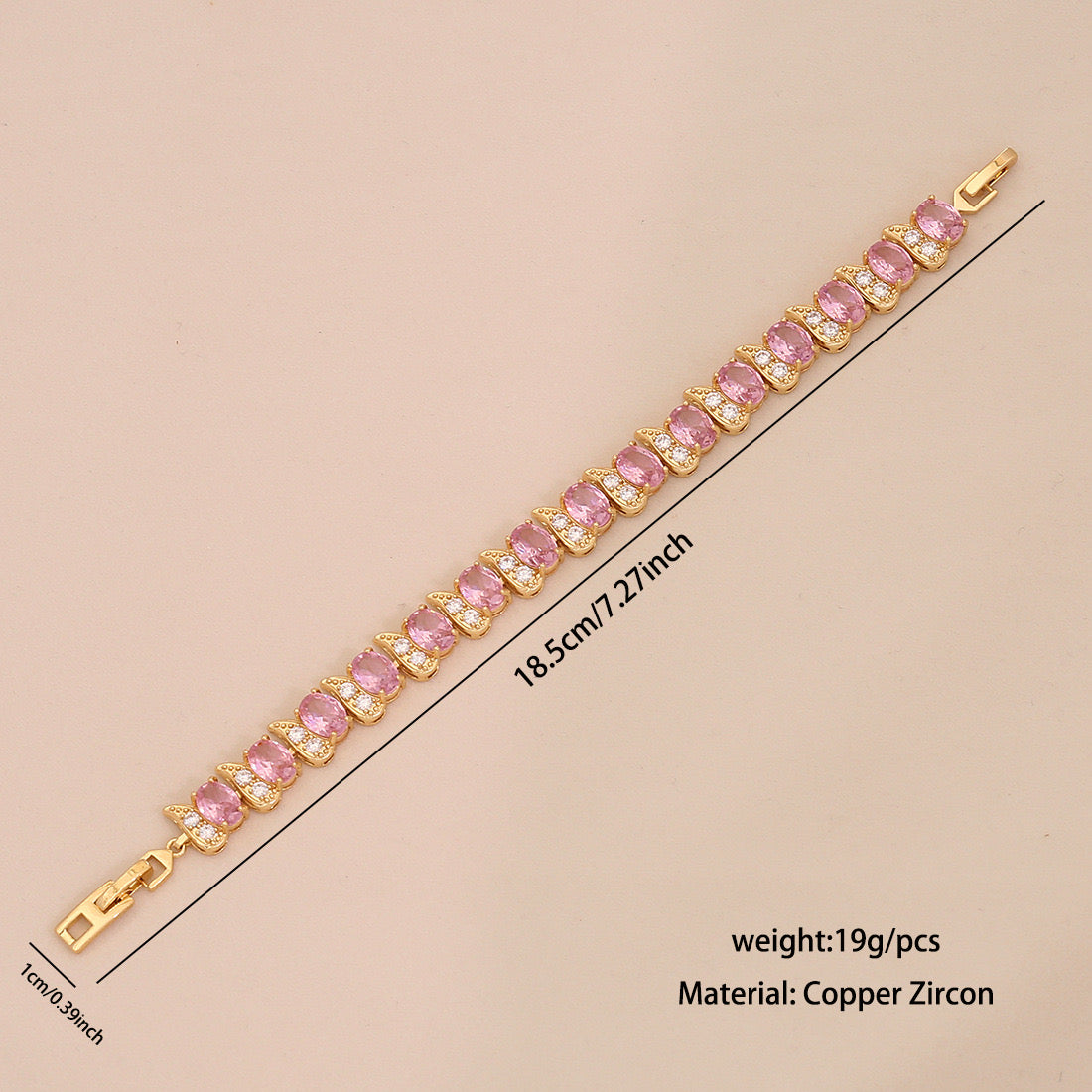 Roman Heart Zircon Bracelet