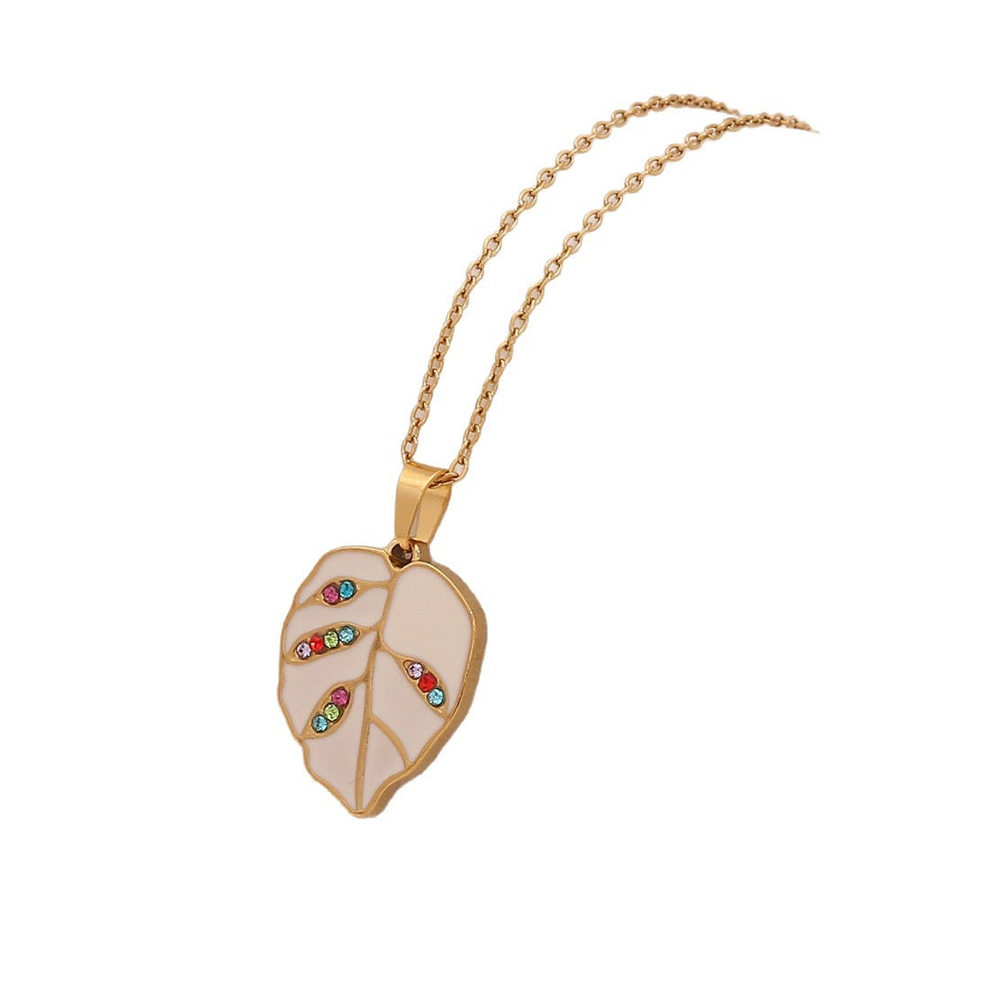 Multicolour Leaf Pendant Necklace