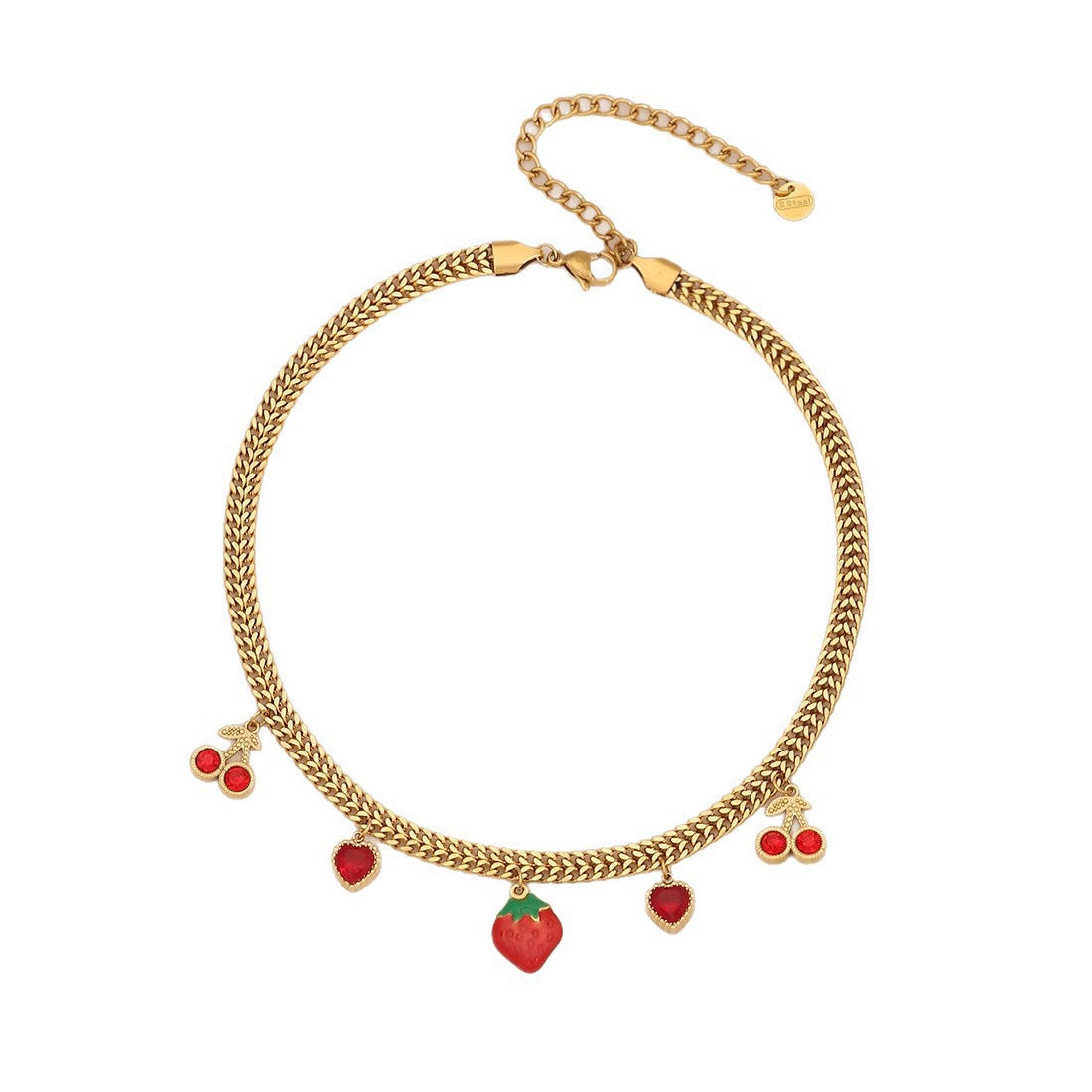 Colourful Glass Heart & Flower Necklace