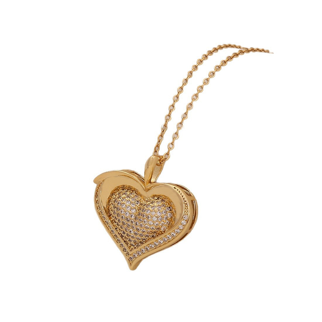 Zircon Heart Pendant Necklace