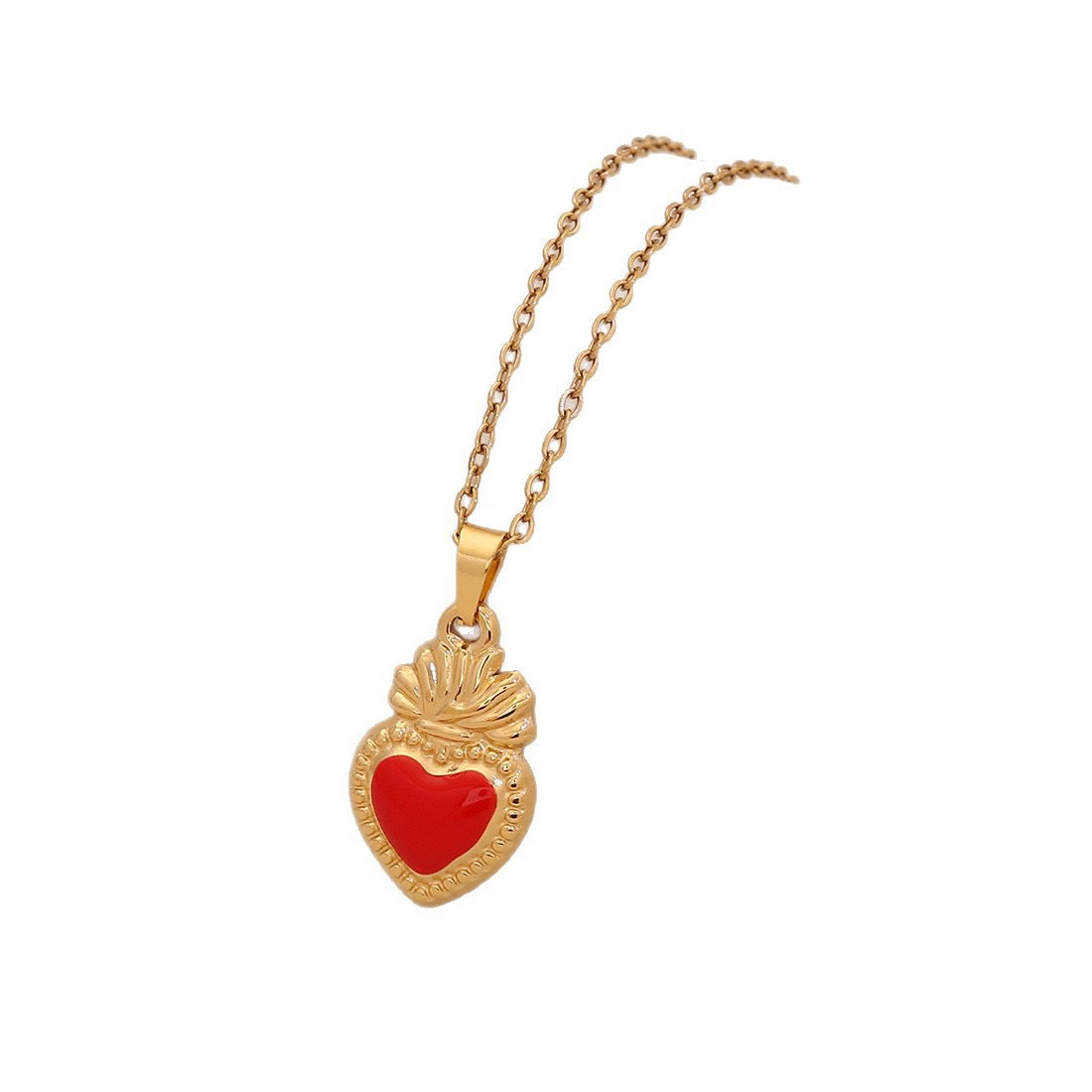 Red Lips & Chilli Pepper Stainless Steel Necklace