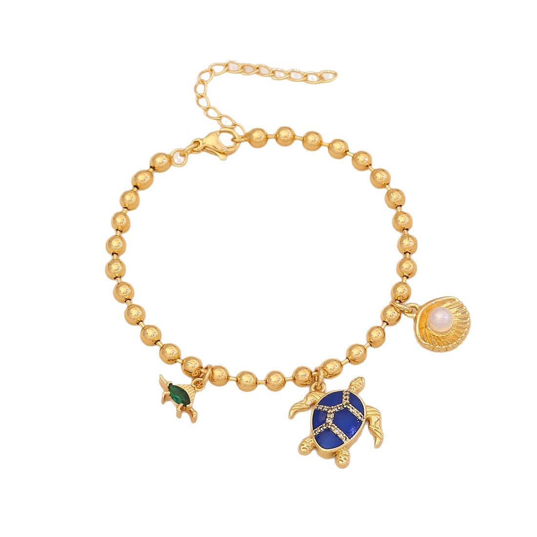Golden Tide Ocean Charm Bracelet