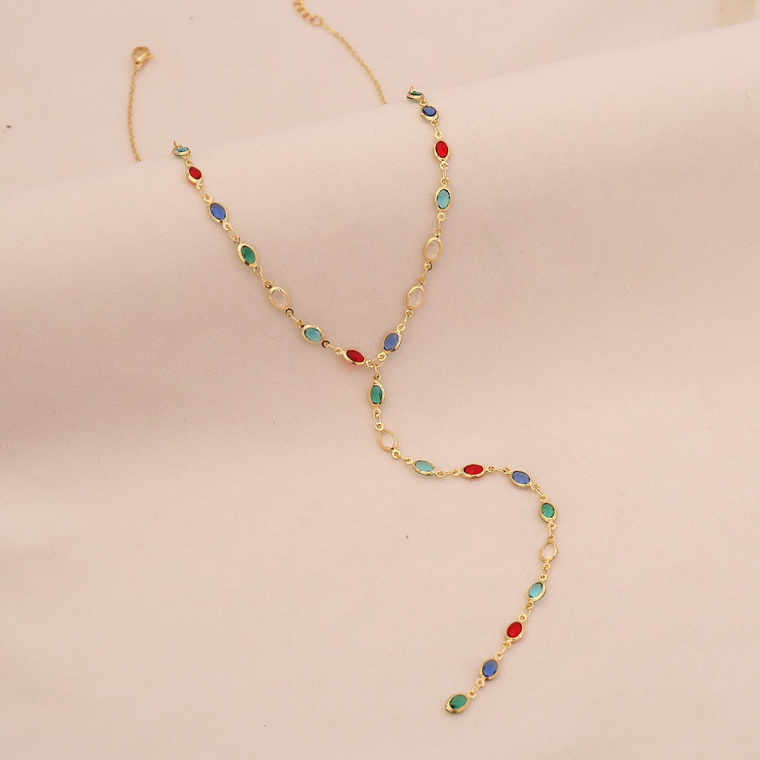 Aurora Crystal Y Necklace