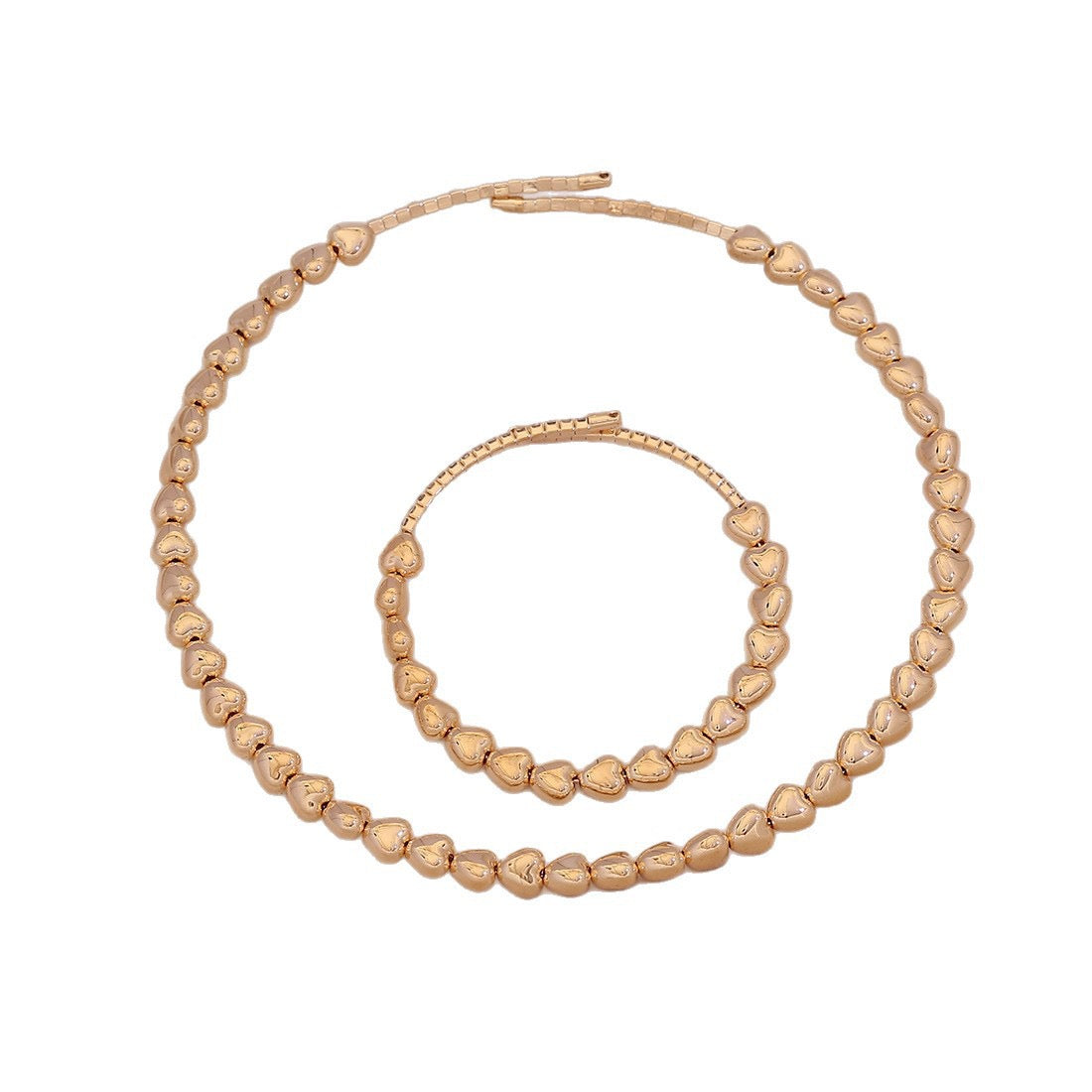 Bold Heart Choker Necklace Set