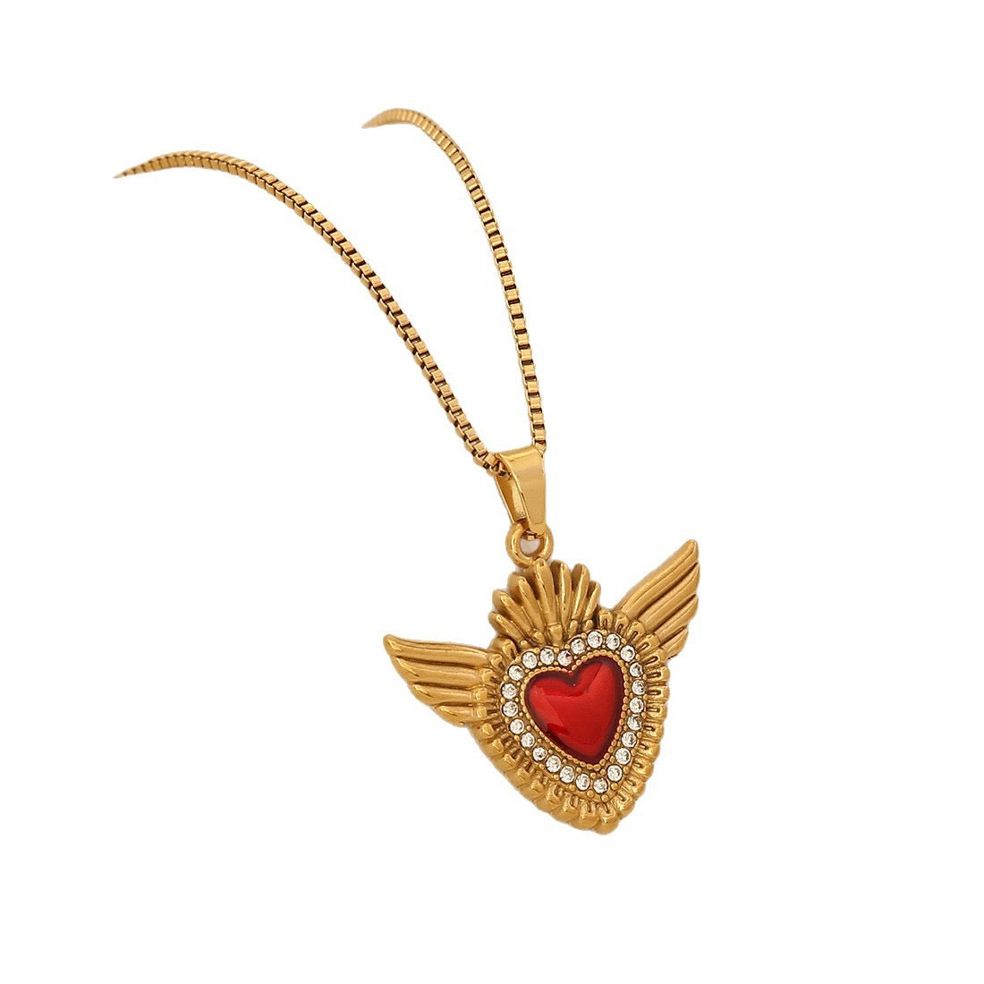 Crimson Heart Pendant Necklace