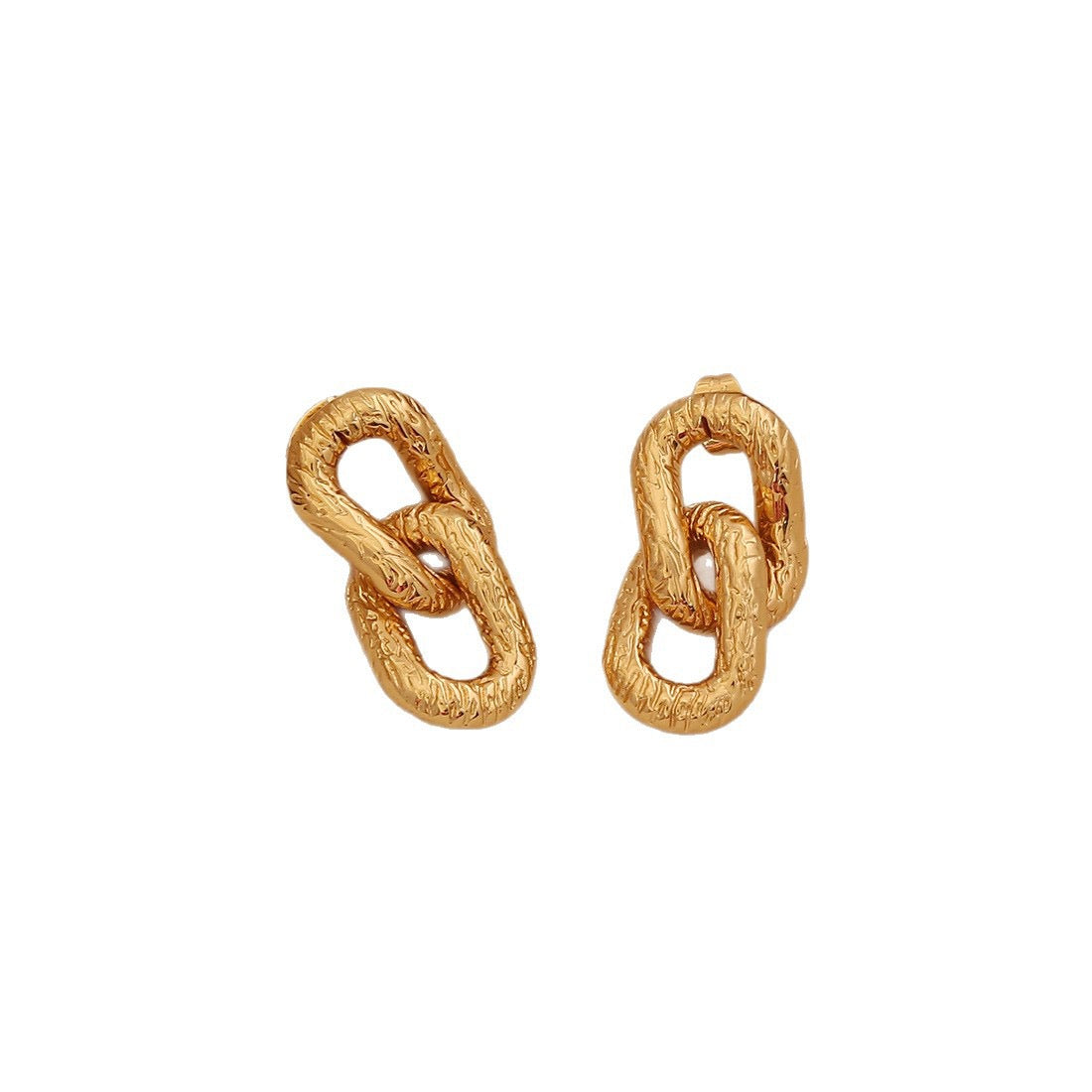 Textured Spiral Gold Earrings