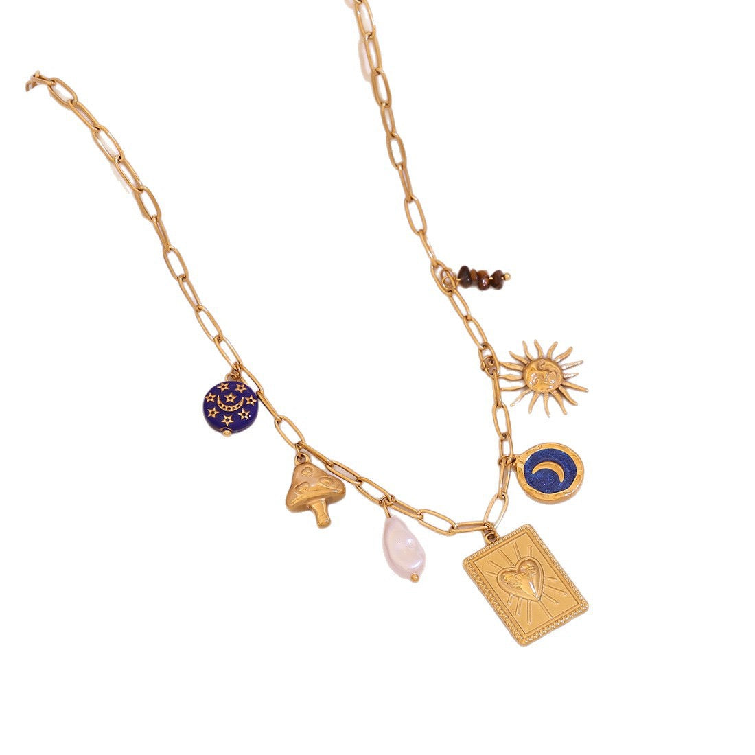 Lunar Heart Charm Necklace