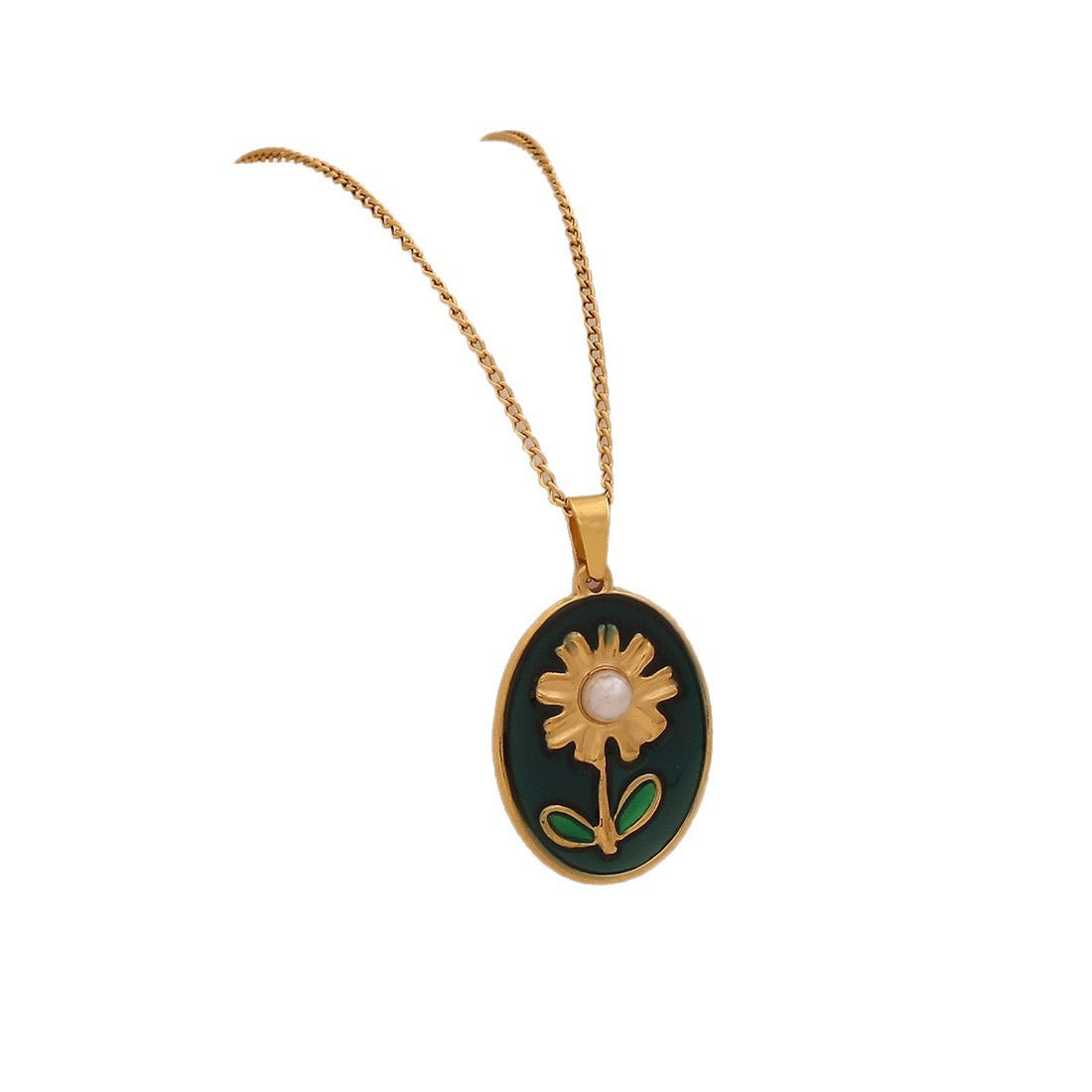 Golden Sunflower Pendant Necklace