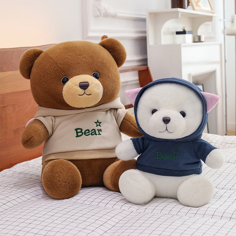 Hoodie Teddy Bear Hug Pillow