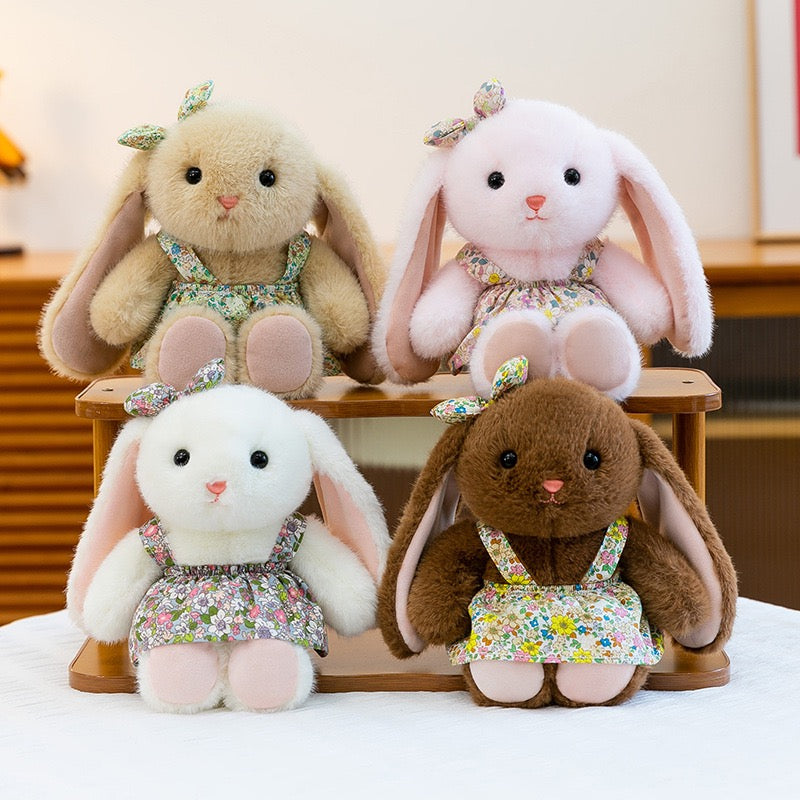 Floral Dress Bunny Plush