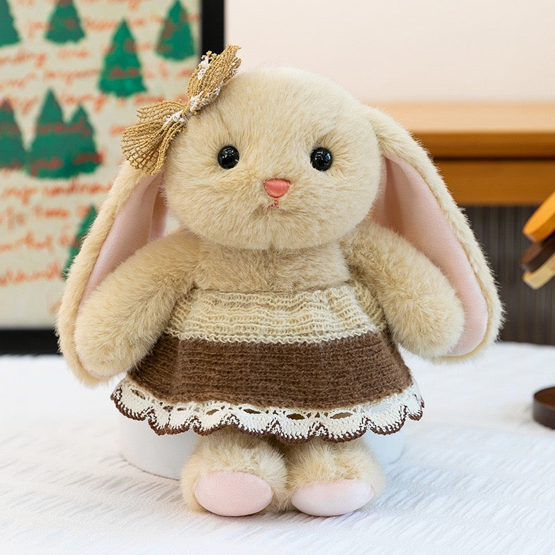 Floral Dress Bunny Plush