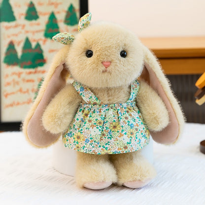 Floral Dress Bunny Plush