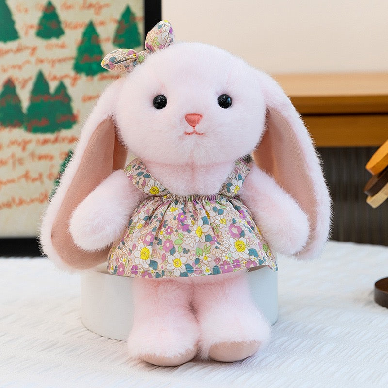 Floral Dress Bunny Plush