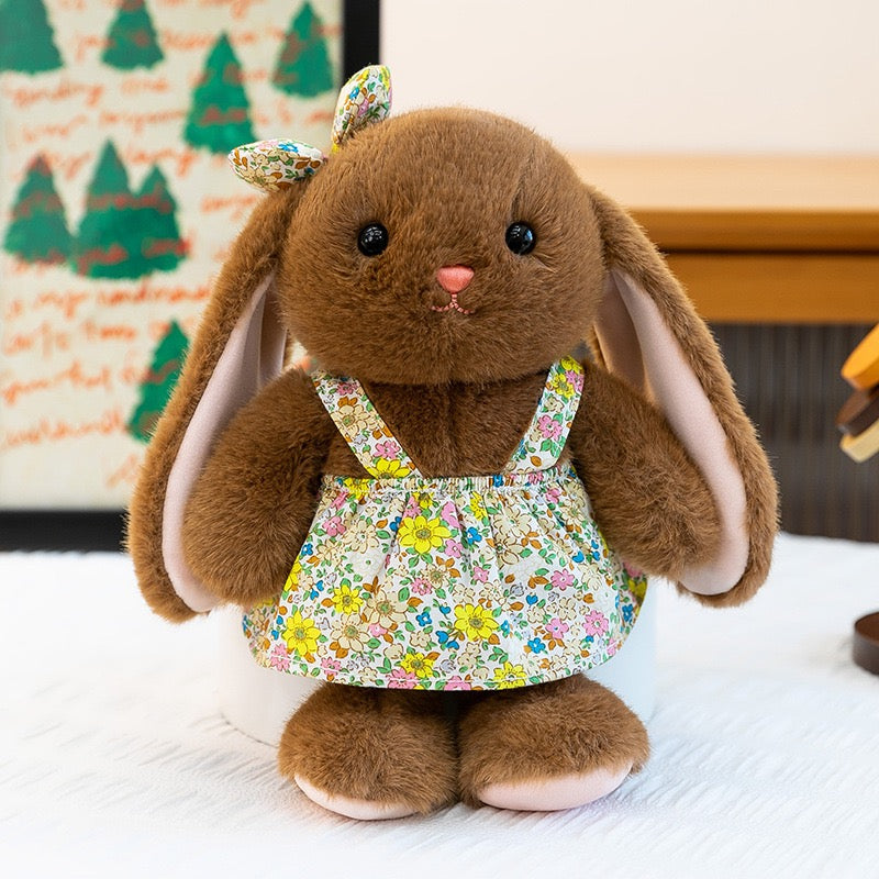 Floral Dress Bunny Plush