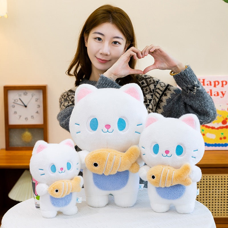 Fish Hug Cat Plush
