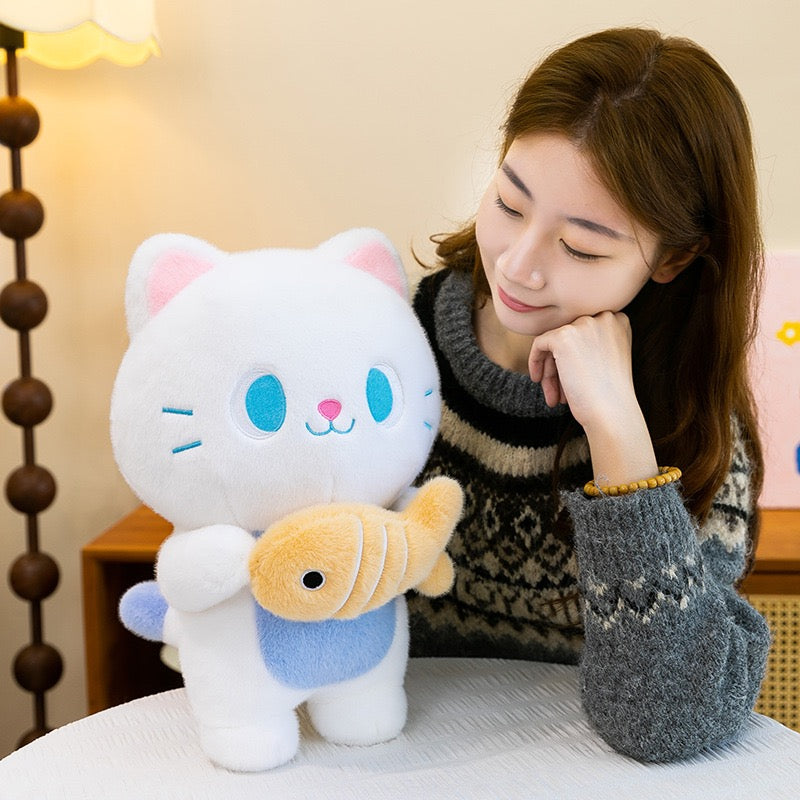 Fish Hug Cat Plush