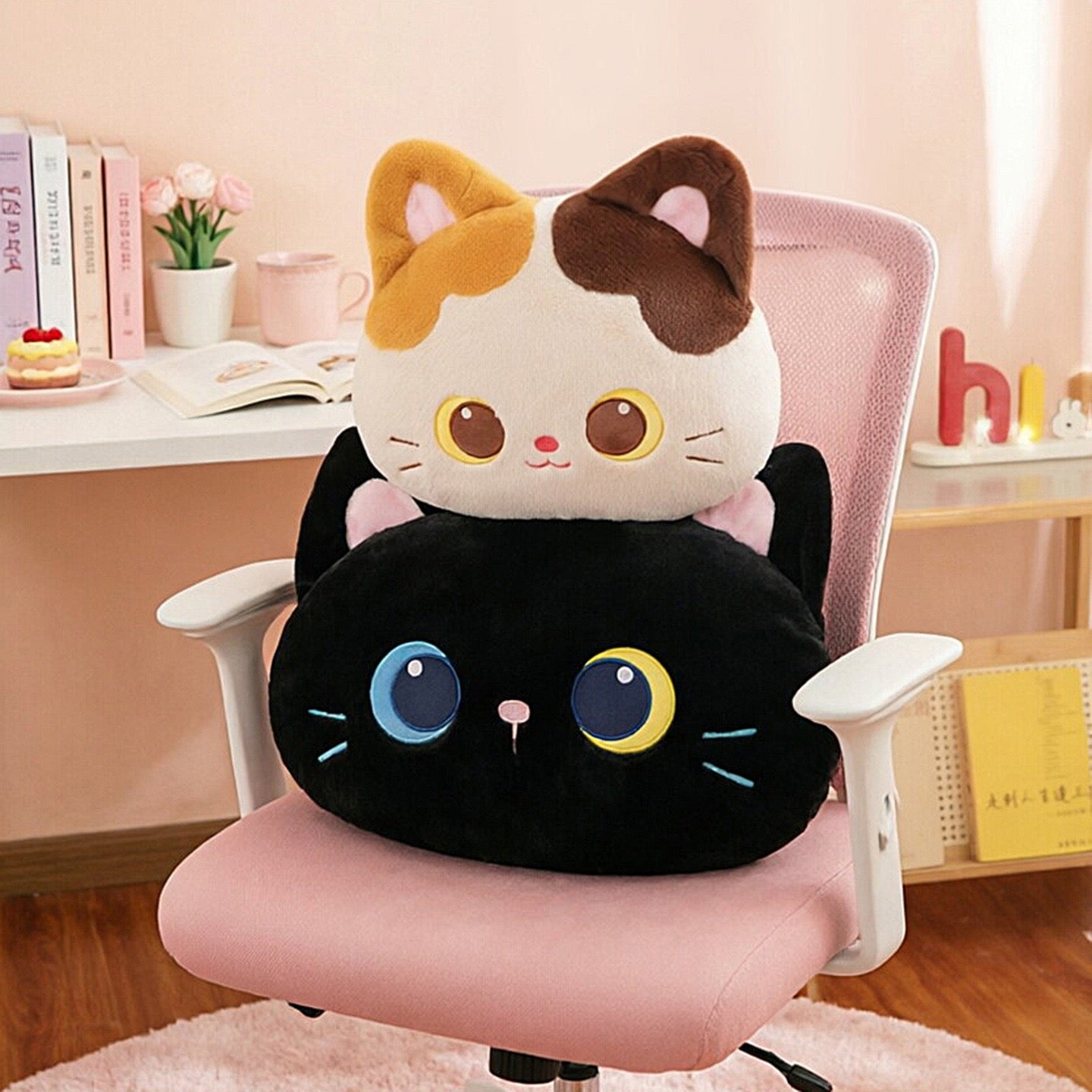 Calico And Black Cat Cushion