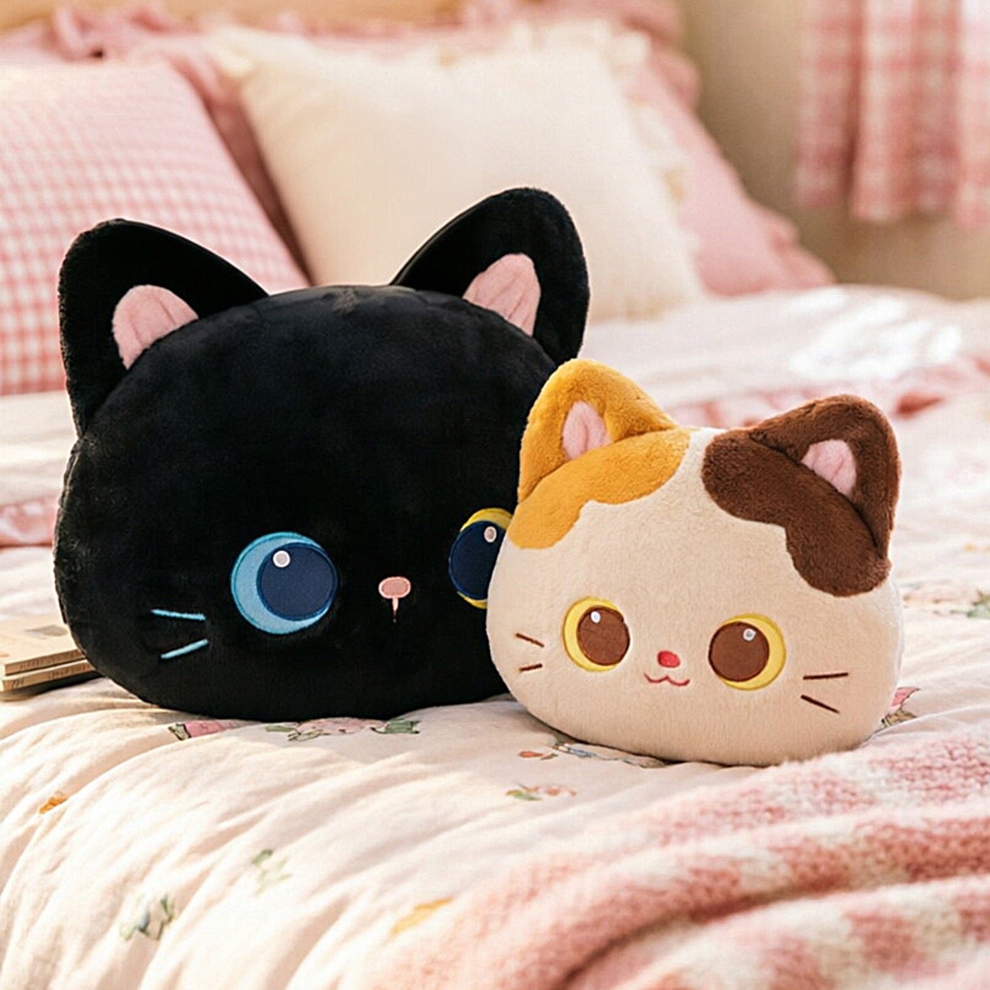 Calico And Black Cat Cushion