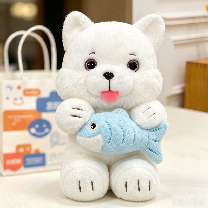 Fish Hug Cat Keychain