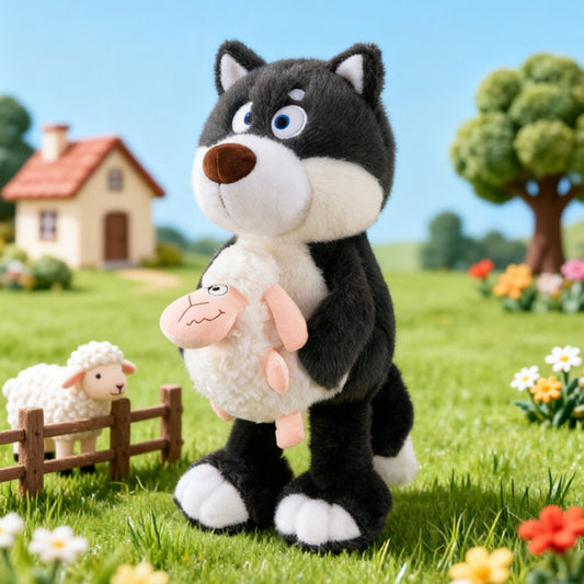 Curious Grey Wolf Plush