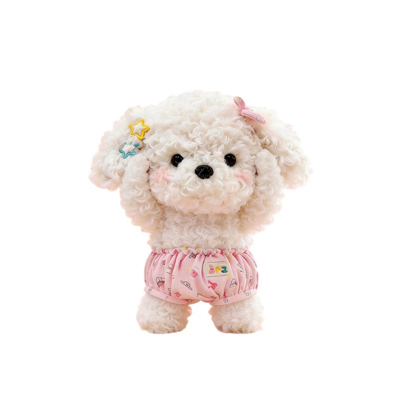 Fluffy Hairclip Pup Plush