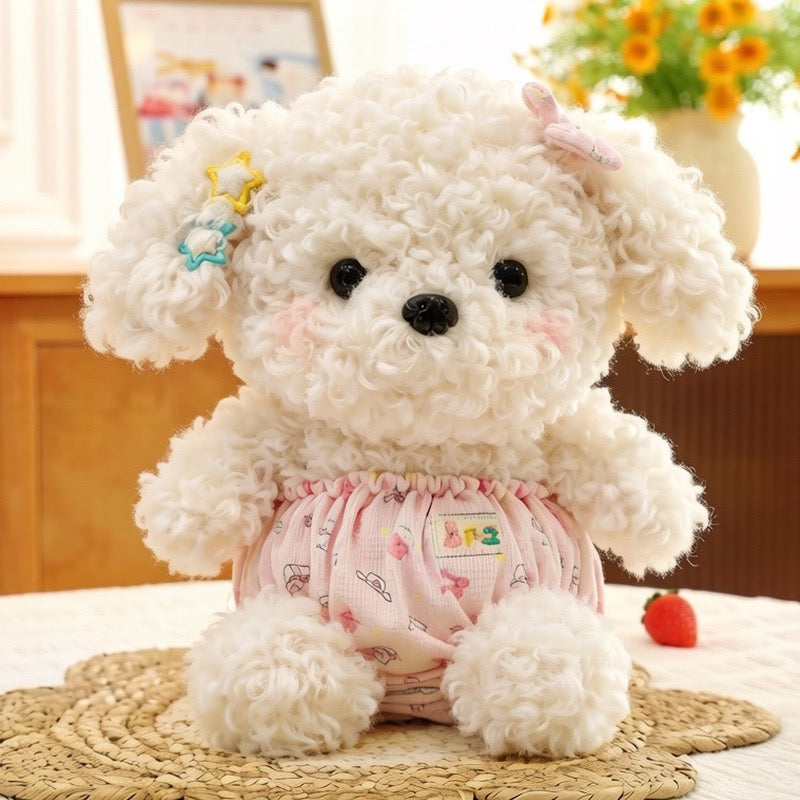 Fluffy Hairclip Pup Plush