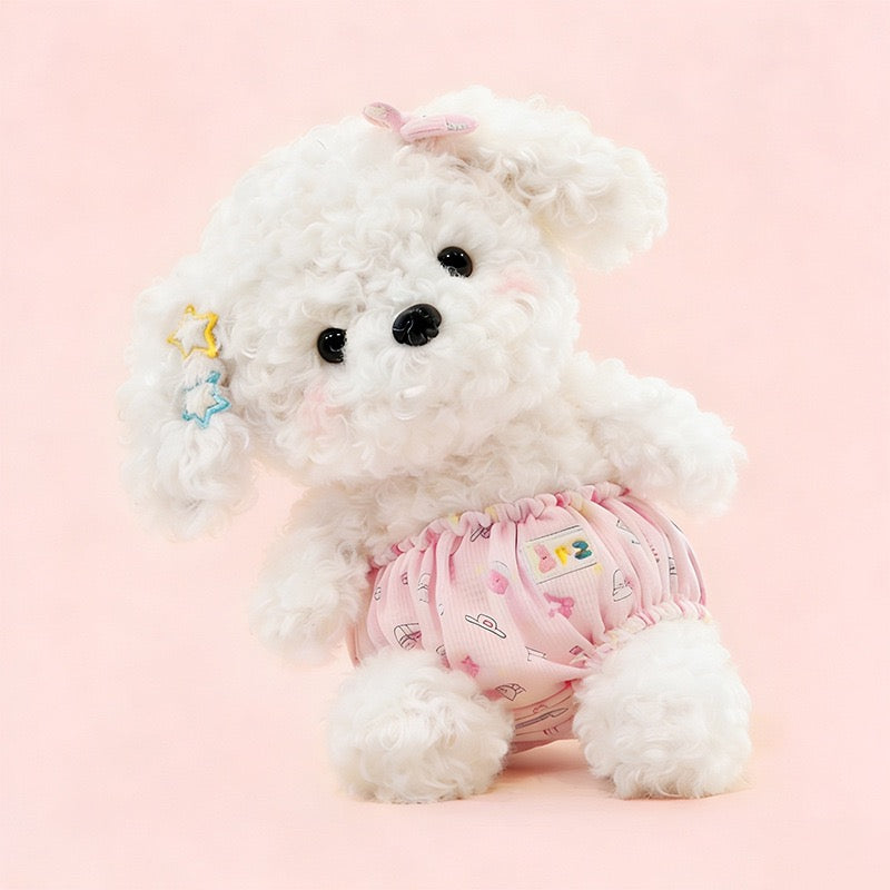 Fluffy Hairclip Pup Plush