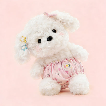 Fluffy Hairclip Pup Plush