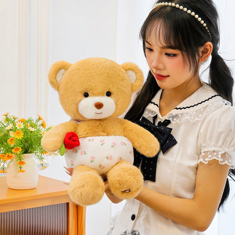 Rose Teddy Cuddle Cushion