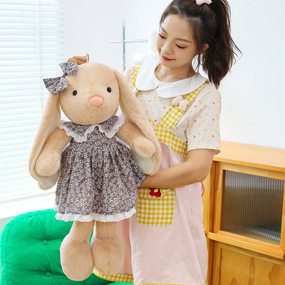 Floral Lop-Eared Bunny Plush