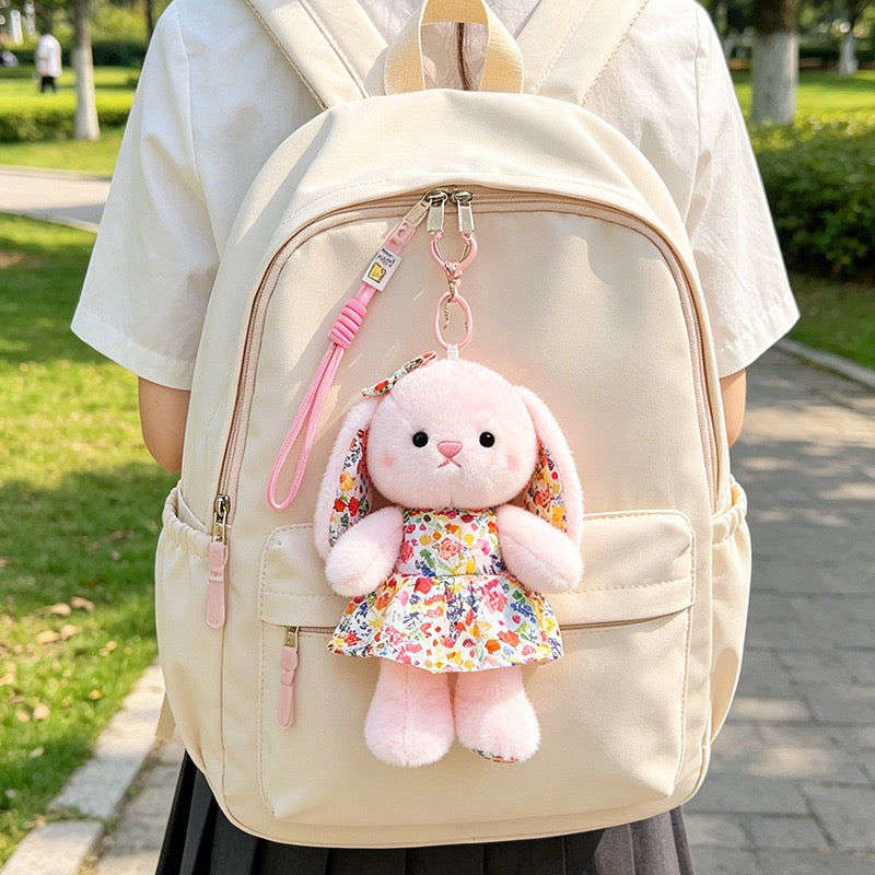 Floral Dress Sleepy Bunny Plush