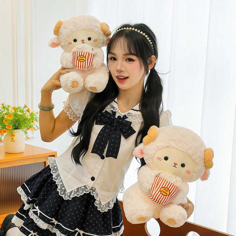 Spotted Curly Lamb Cuddle Plush