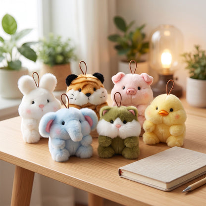 Viral Wooden Fish Piggy and Elephant Bag Charm