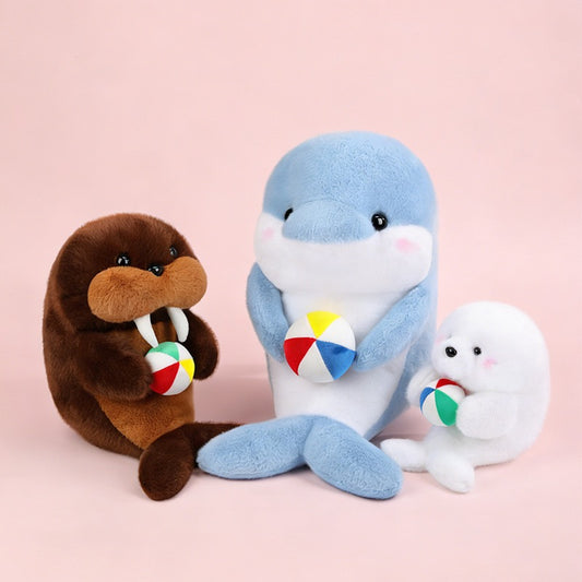 Cute Seal and Dolphin Cuddle Plush