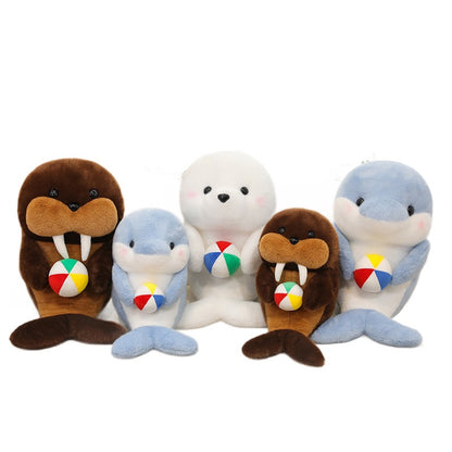 Cute Seal and Dolphin Cuddle Plush