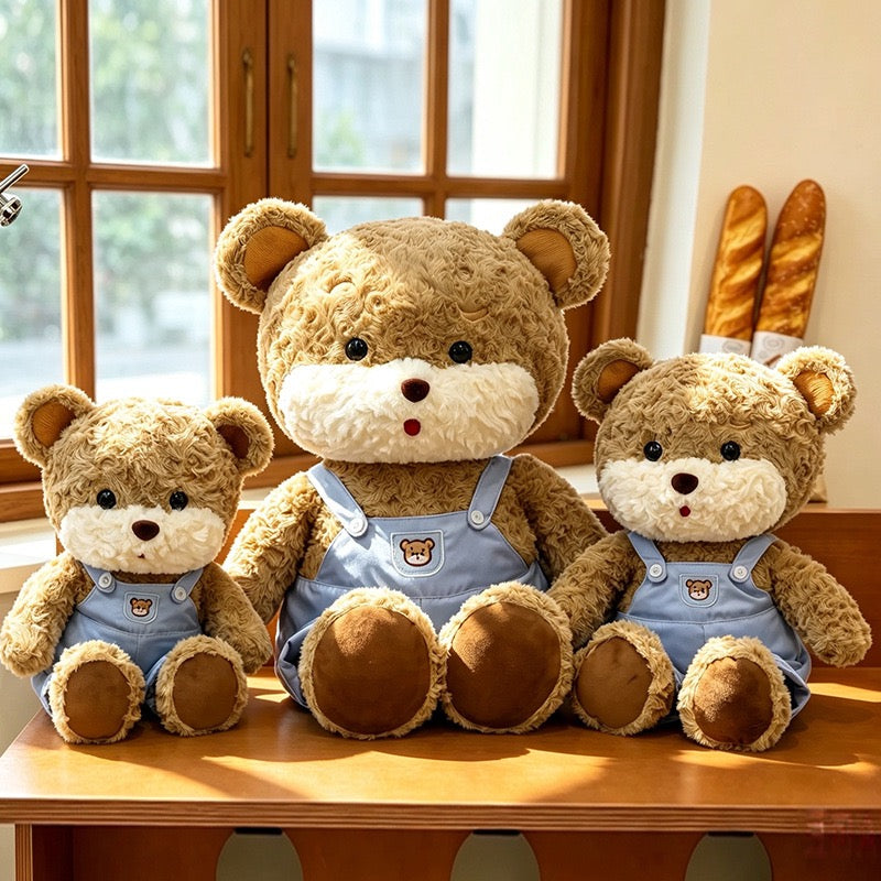 Blue Overalls Teddy Bear Plush