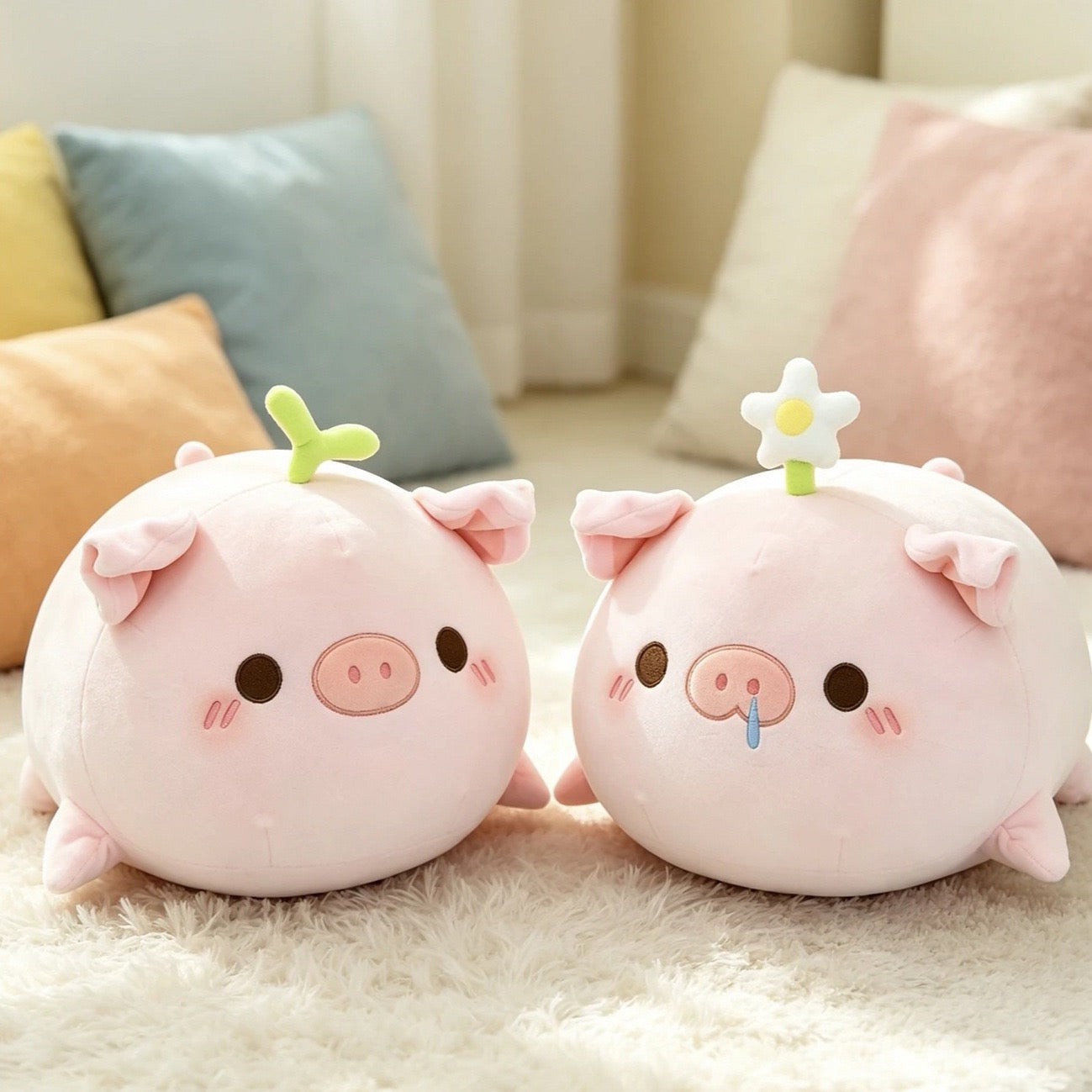 Flower Garden Piggy Cuddle Plush