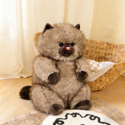 Fluffy Sitting Cat Cuddle Plush