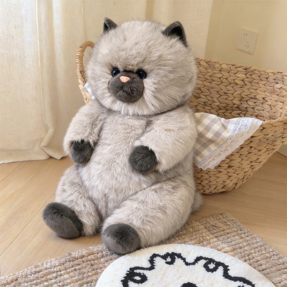 Fluffy Sitting Cat Cuddle Plush