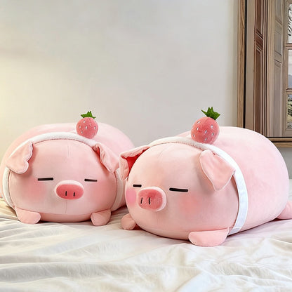 Strawberry Piggy Cuddle Pillow