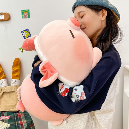 Strawberry Piggy Cuddle Pillow