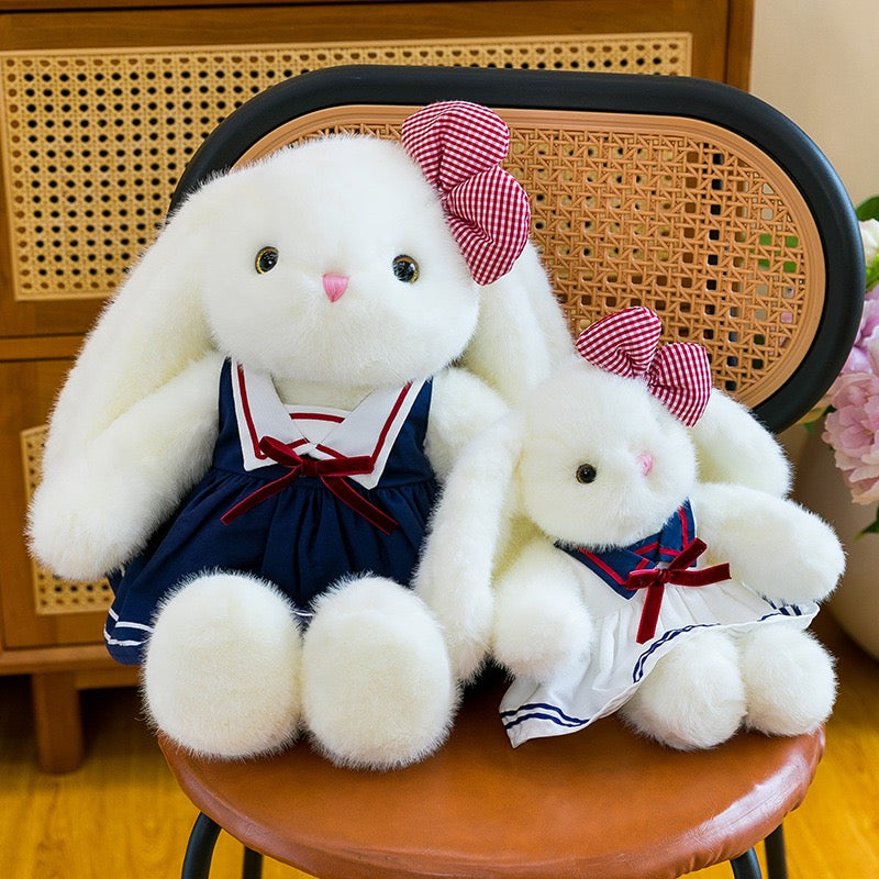 Navy Overalls Bunny Desk Plush