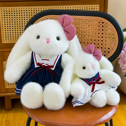 Navy Overalls Bunny Desk Plush